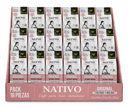Café NATIVO Original Café Tostado y Molido 200 g 18 pzas