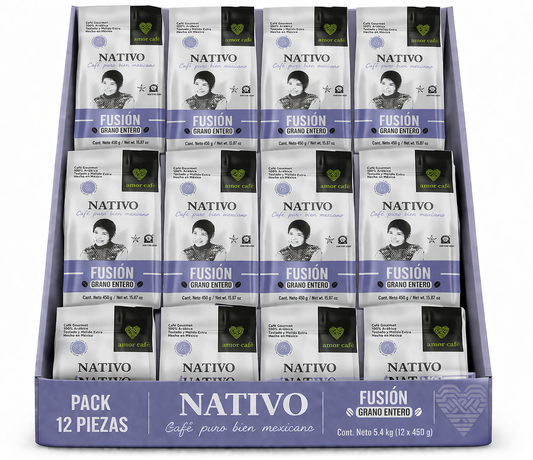 Café NATIVO Fusión Café Tostado y Molido 450 g 12 pzas