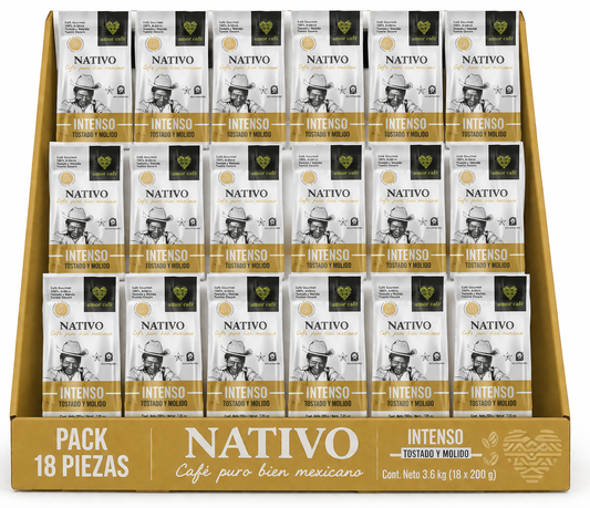 Café NATIVO Intenso Café Tostado y Molido 200 g 18 pzas