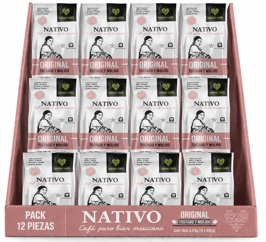 Café NATIVO Original Café Tostado y Molido 450 g 12 pzas